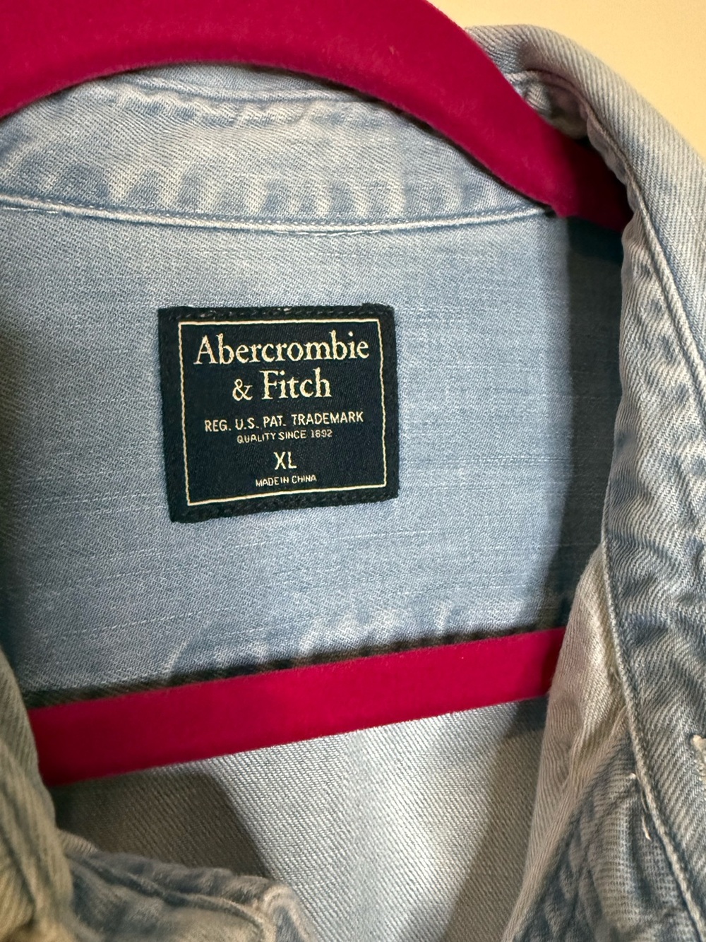 Abercrombie & Fitch Light Blue Denim Pullover Shirt - Picture 3 of 3